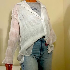 stunning textured- linen button up